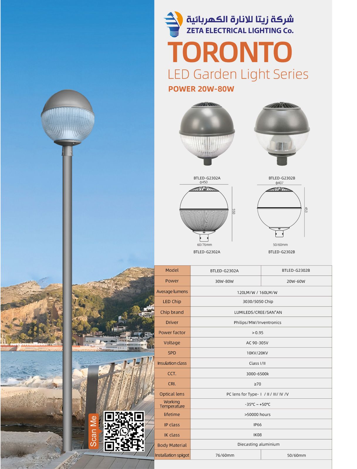 3d38d28b-375a-48d0-be26-26e474d894c8 ZETA TORONTO LED Garden Light Series (20W-100W) - Image 1