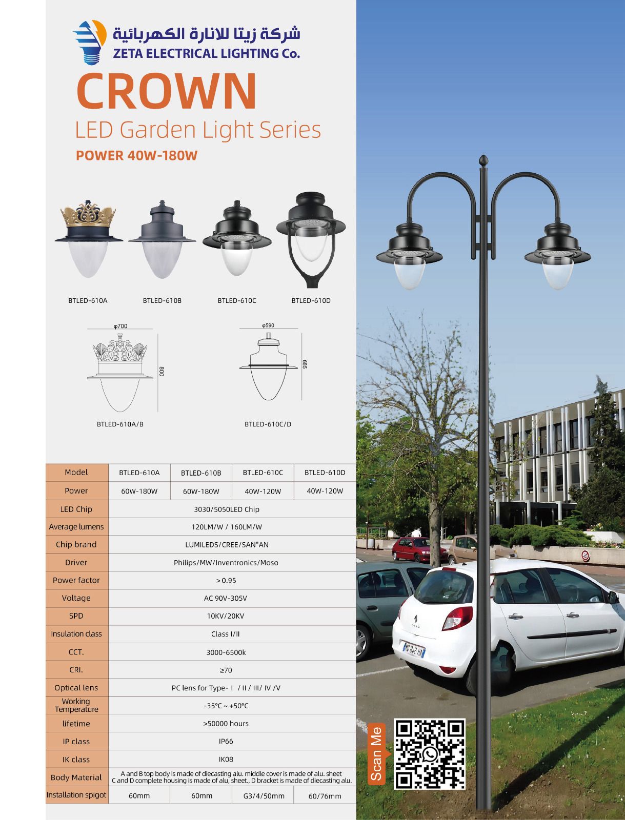 72446185-289c-4d5f-a3da-8511c5356f18 ZETA CROWN LED Garden Light Series (40W-180W) - Image 1